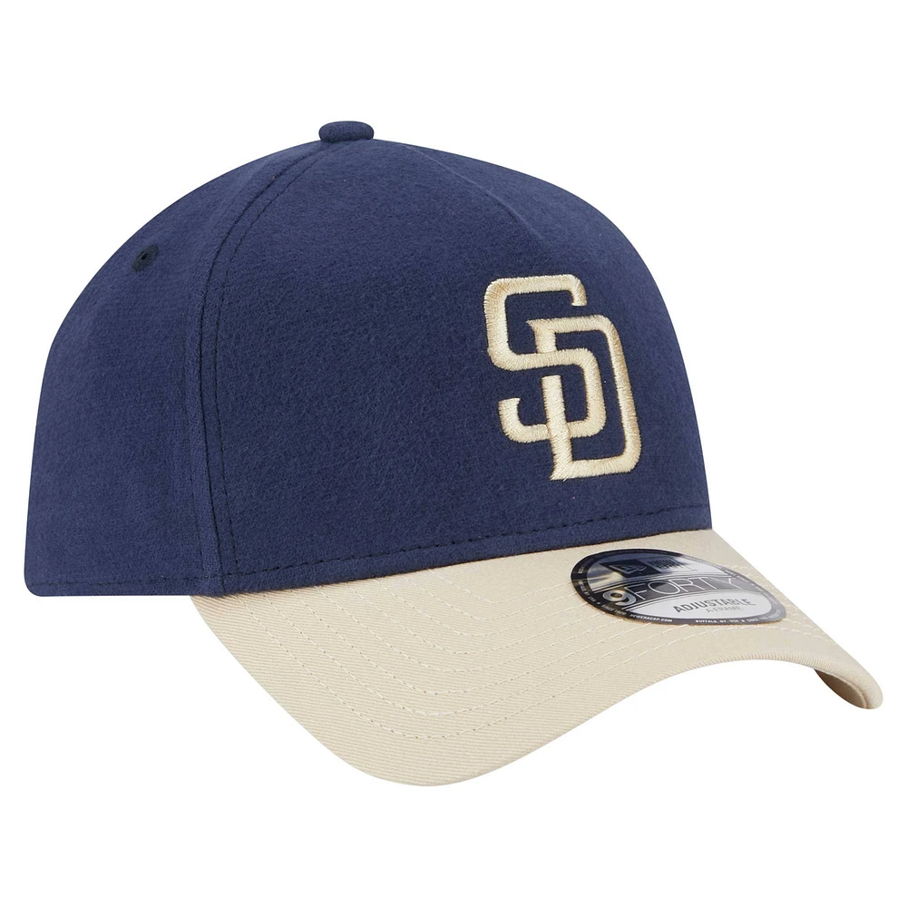 Casquette ajustable A-Frame 9FORTY en moleskine bleu marine pour homme New Era San Diego Padres