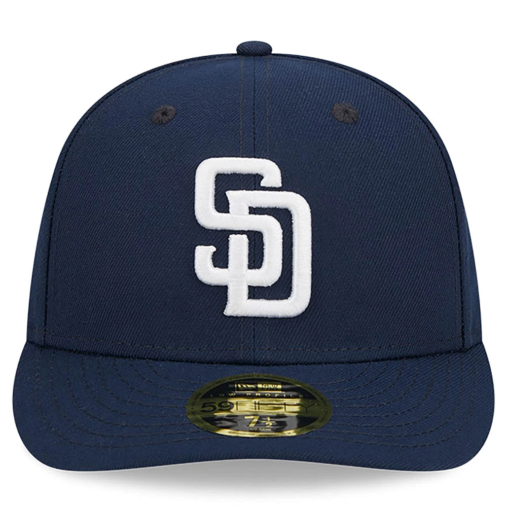 Casquette ajustée 59FIFTY à profil bas San Diego Padres Oceanside New Era pour homme, bleu marine