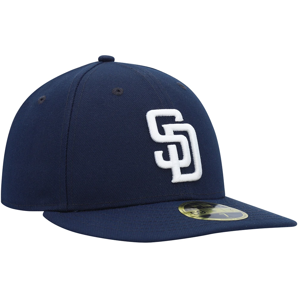 Casquette ajustée 59FIFTY à profil bas San Diego Padres Oceanside New Era pour homme, bleu marine