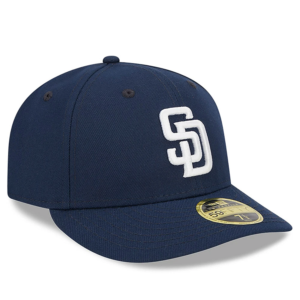 Casquette ajustée 59FIFTY à profil bas San Diego Padres Oceanside New Era pour homme, bleu marine