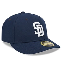 Casquette ajustée 59FIFTY à profil bas San Diego Padres Oceanside New Era pour homme, bleu marine