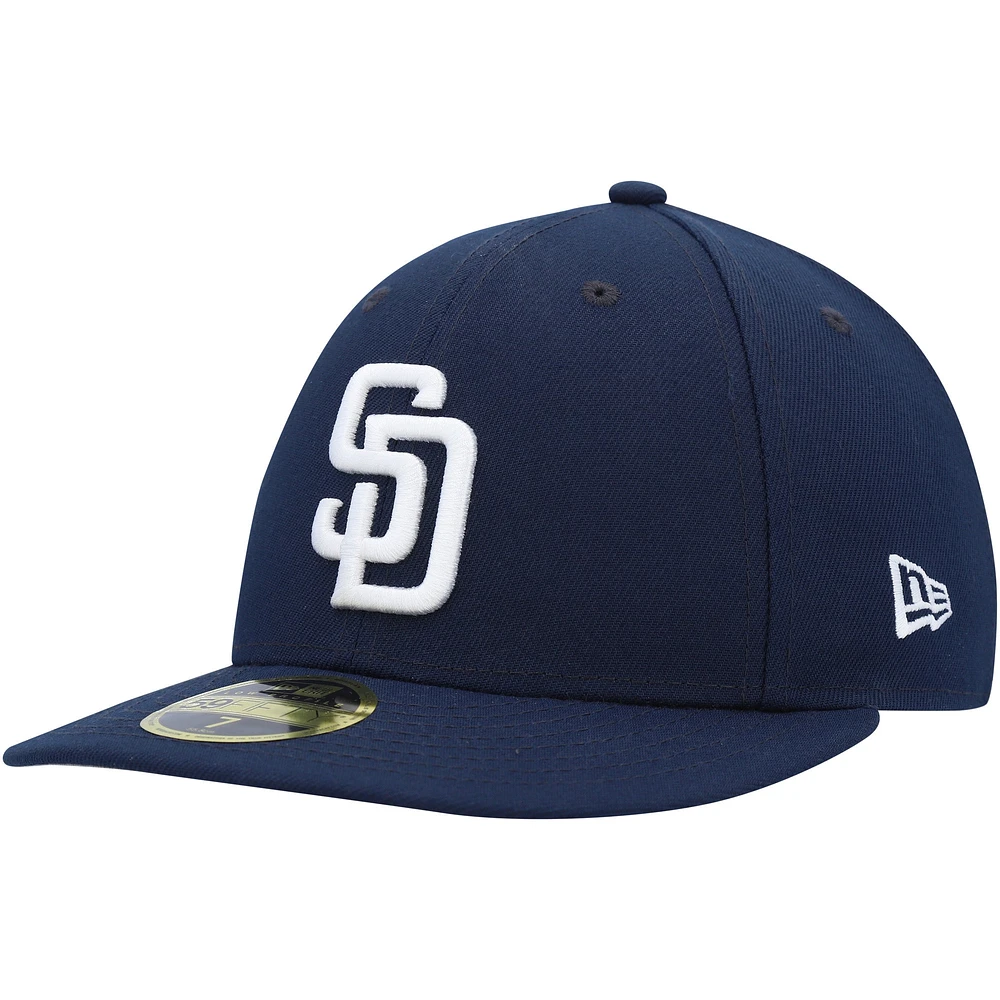 Casquette ajustée 59FIFTY à profil bas San Diego Padres Oceanside New Era pour homme, bleu marine