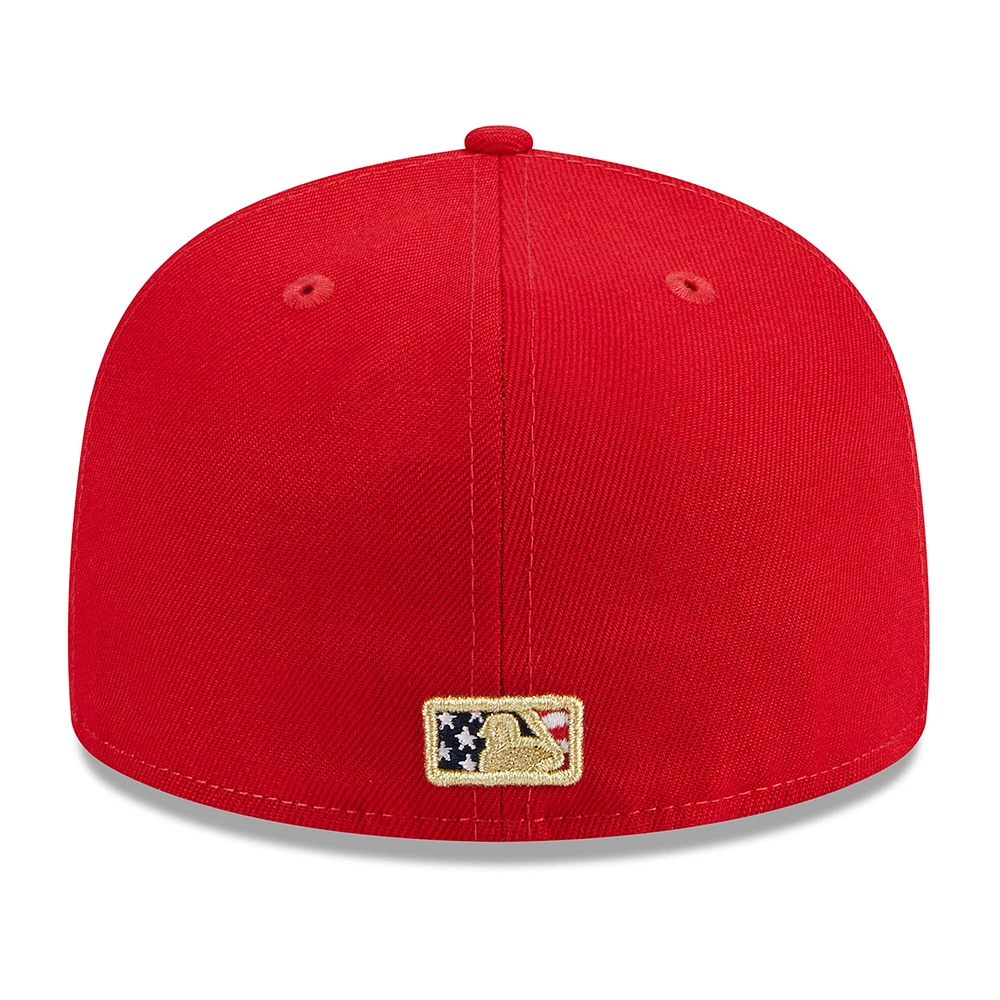 Casquette ajustée New Era San Diego Padres 2023 Fourth of July 59FIFTY rouge pour homme