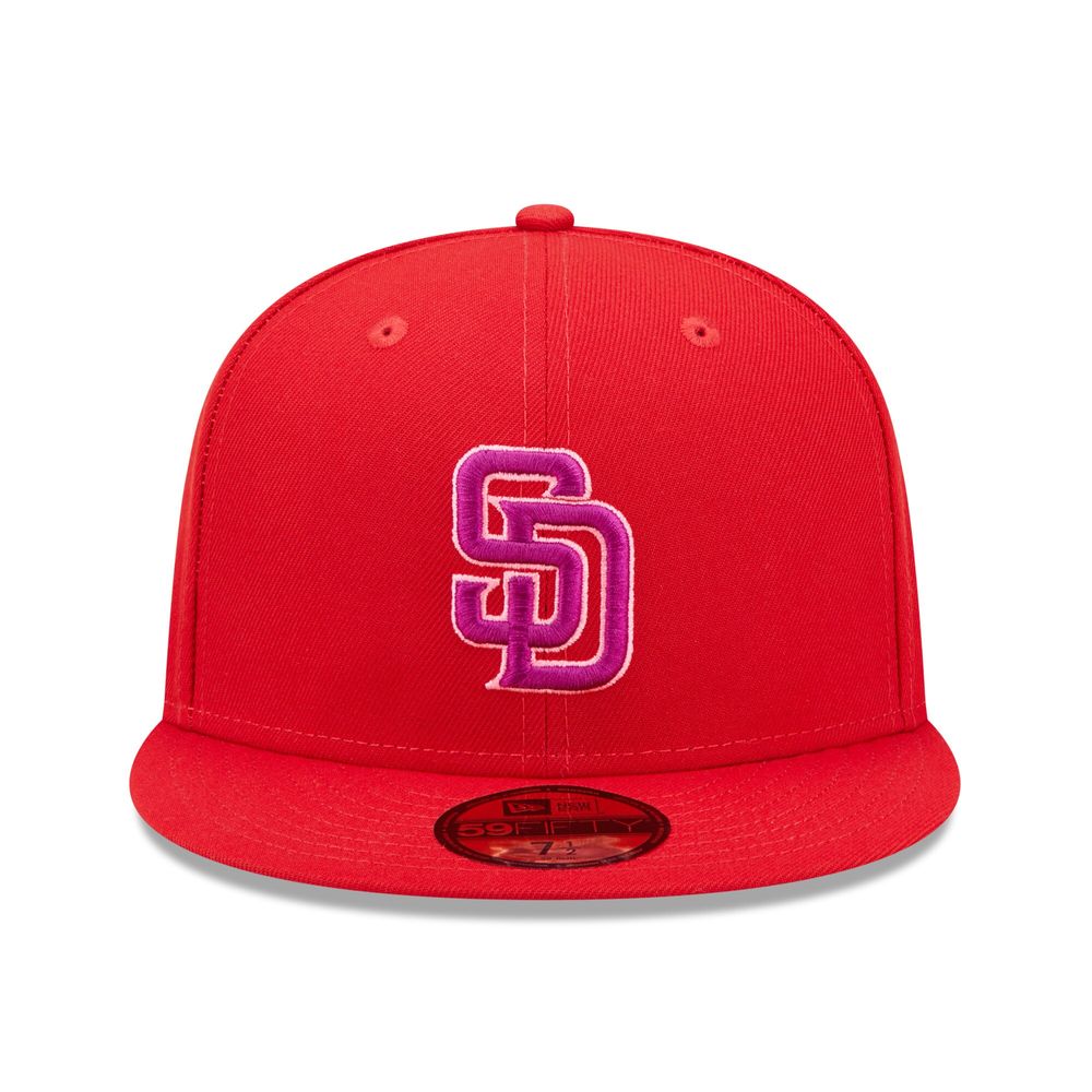 New Era Men's White, Red San Diego Padres Undervisor 59FIFTY Fitted Hat