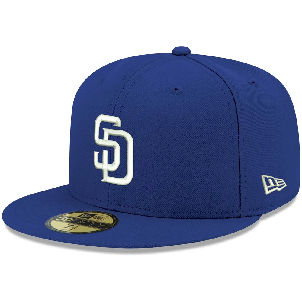 Casquette ajustée 59FIFTY blanche avec logo Royal San Diego Padres pour homme New Era