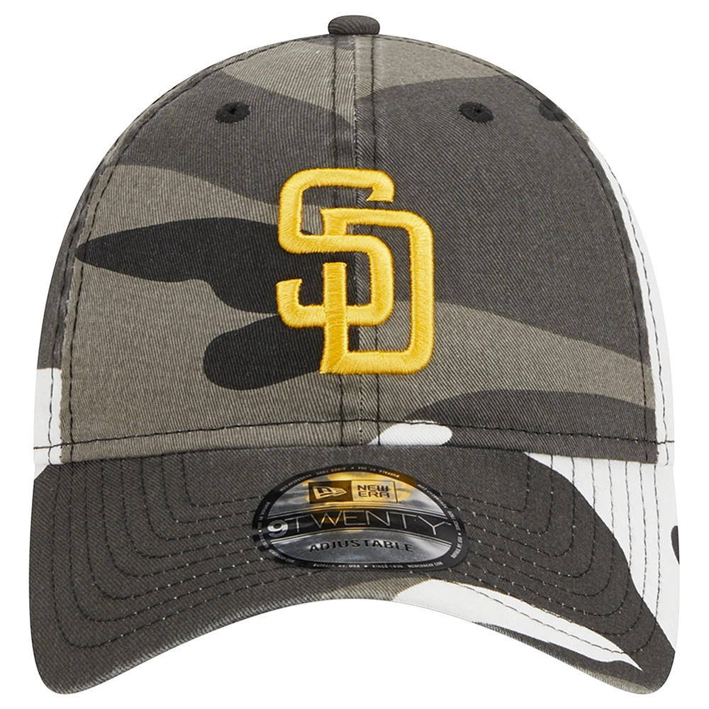 Casquette réglable New Era San Diego Padres 9TWENTY camouflage foncé pour homme