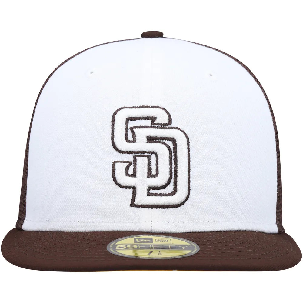 Men's New Era White/Brown San Diego Padres 2023 On-Field Batting Practice 59FIFTY Fitted Hat