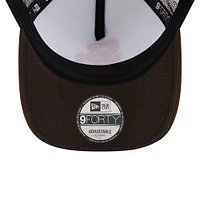 Men's New Era White/Brown San Diego Padres Checkered Flag A-Frame Trucker 9FORTY Adjustable Hat