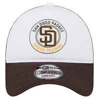 Men's New Era White/Brown San Diego Padres Spring Training Circle Foam A-Frame 9FORTY Trucker Adjustable Hat