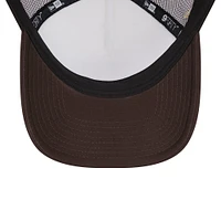 Casquette réglable New Era pour hommes, blanc/marron, San Diego Padres Spring Training Circle Foam A-Frame 9FORTY Trucker