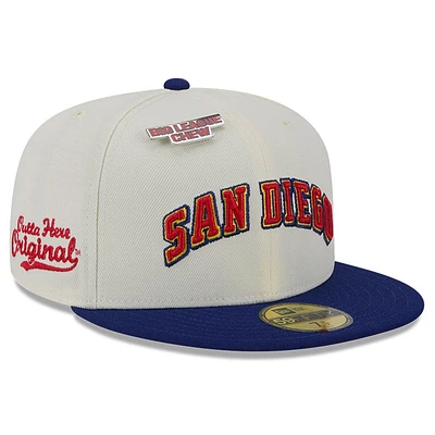 Casquette ajustée 59FIFTY New Era pour hommes des San Diego Padres Big League Chew Original blanche