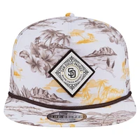 Men's New Era White San Diego Padres Printed Island Golfer Snapback Hat