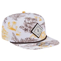 Men's New Era White San Diego Padres Printed Island Golfer Snapback Hat