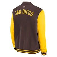 Men's Nike Brown/Gold San Diego Padres Authentic Collection Dugout Full-Zip Bomber Jacket