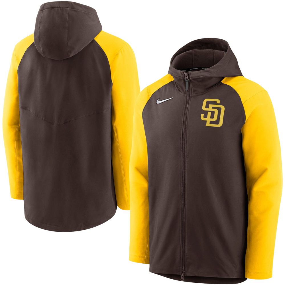 Men's Nike Brown/Gold San Diego Padres Authentic Collection Player - Full-Zip Hoodie Jacket