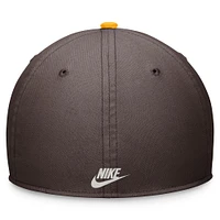 Casquette de performance Nike marron/or San Diego Padres Cooperstown Collection Rewind Swooshflex pour homme