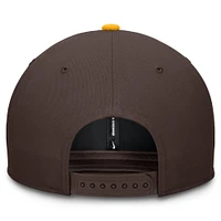 Casquette Nike Pro Performance Snapback marron/doré pour homme des San Diego Padres