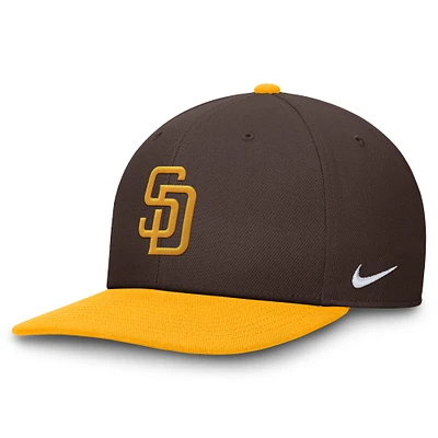 Casquette Nike Pro Performance Snapback marron/doré pour homme des San Diego Padres