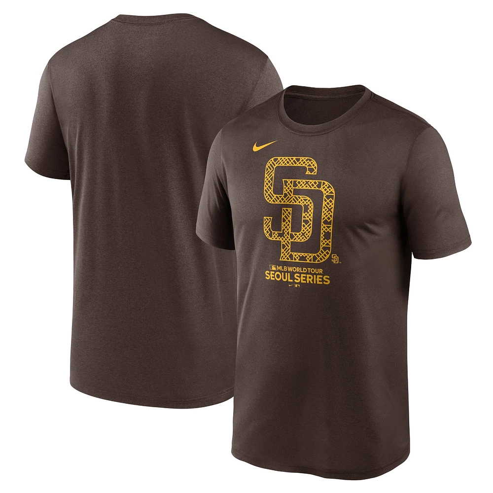 Men's Nike Brown San Diego Padres 2024 MLB World Tour Seoul Series Legend Performance T-Shirt