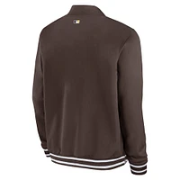 Blouson aviateur entièrement zippé Nike marron San Diego Padres Authentic Collection pour homme