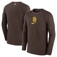 T-shirt à manches longues Nike San Diego Padres Authentic Collection Game Raglan Performance pour homme, marron