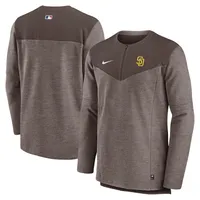 Nike Men's Brown San Diego Padres Authentic Collection Game Time  Performance Half-Zip Top