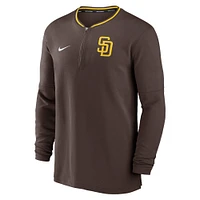 Men's Nike Brown San Diego Padres Authentic Collection Performance Half-Zip Top