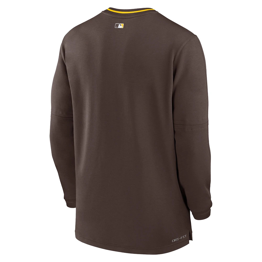 Men's Nike Brown San Diego Padres Authentic Collection Performance Half-Zip Top