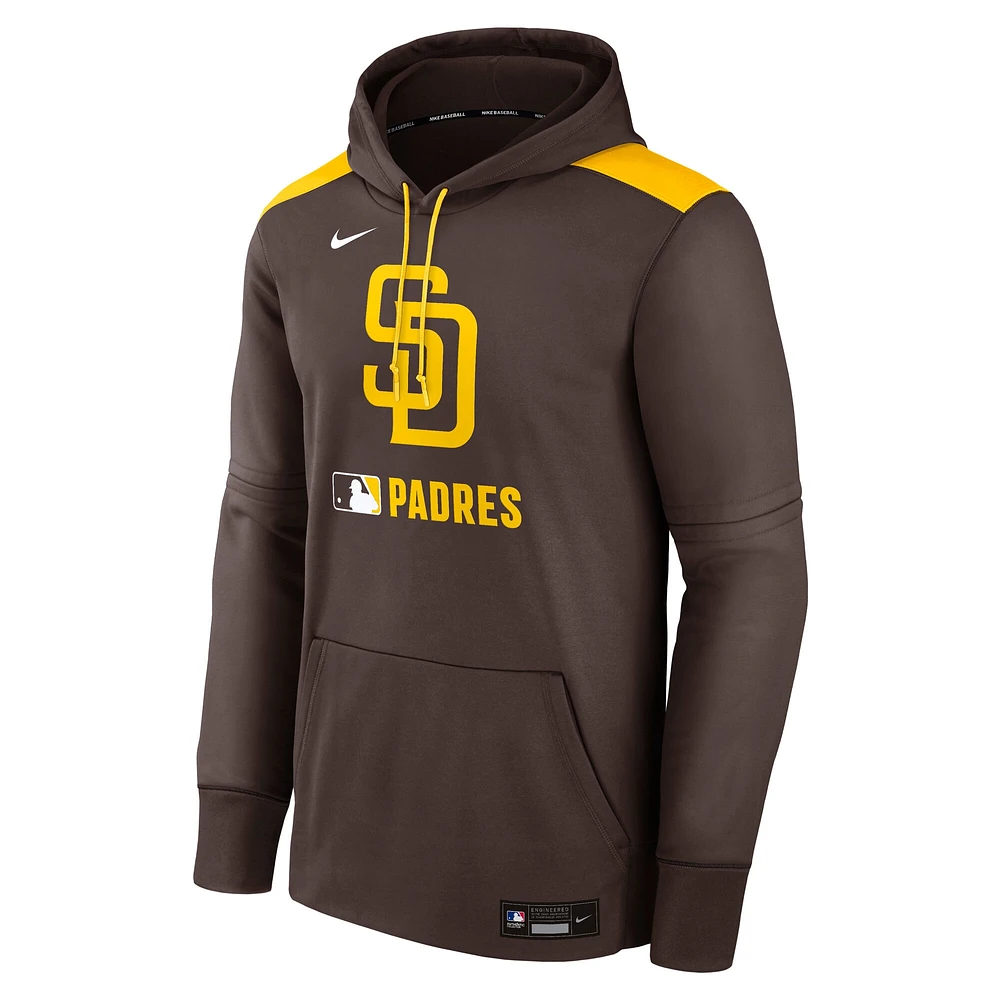 Men's Nike Brown San Diego Padres Authentic Collection Performance Pullover Hoodie