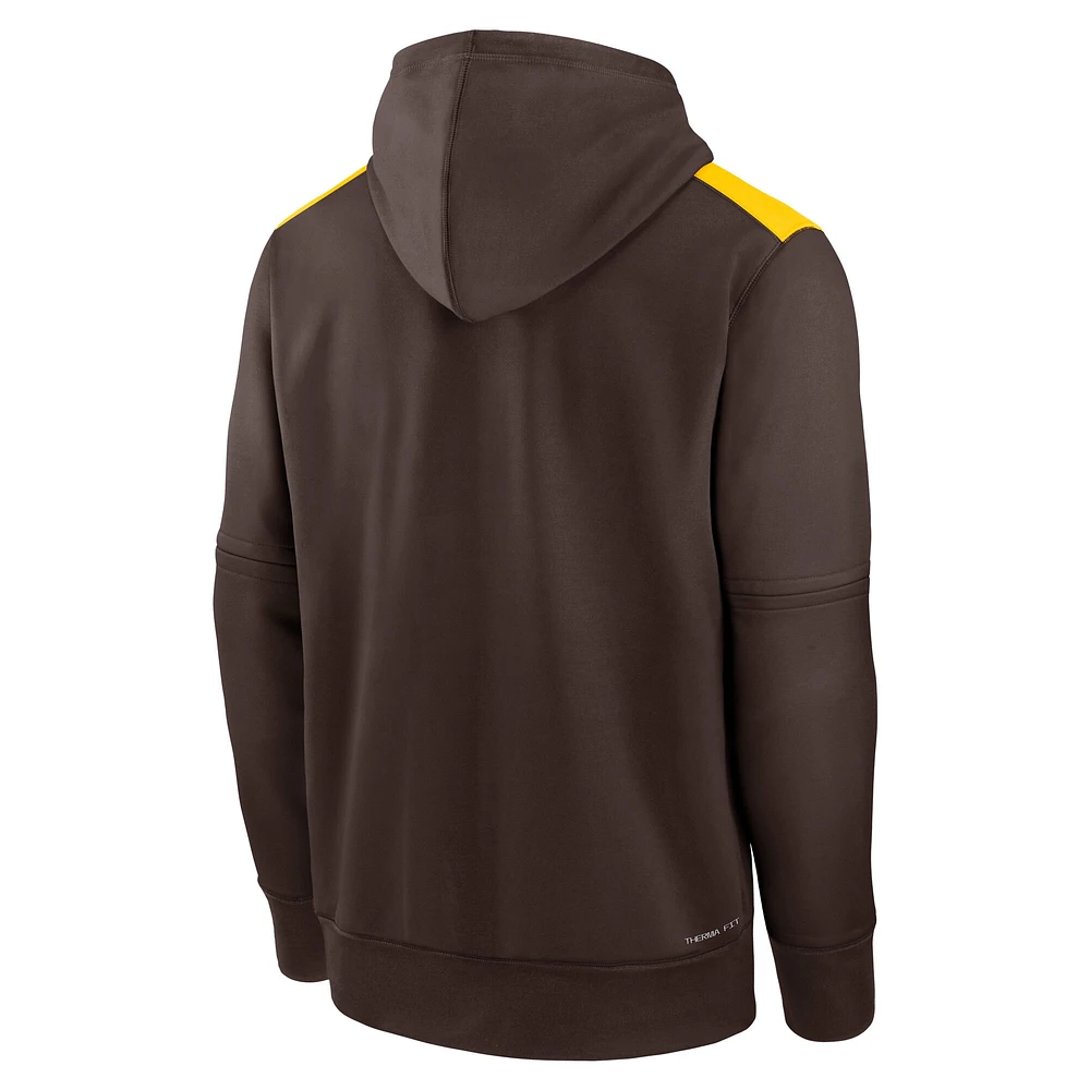 Men's Nike Brown San Diego Padres Authentic Collection Performance Pullover Hoodie