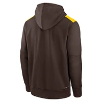 Men's Nike Brown San Diego Padres Authentic Collection Performance Pullover Hoodie