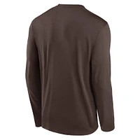 Men's Nike Brown San Diego Padres Authentic Collection Practice Performance Long Sleeve T-Shirt