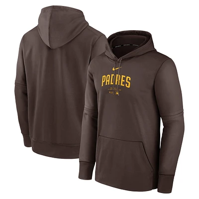 Men's Nike Brown San Diego Padres Authentic Collection Practice Performance Pullover Hoodie