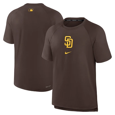 T-shirt Nike marron San Diego Padres Authentic Collection Avant-match Performance Raglan pour homme