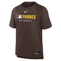Men's Nike Brown San Diego Padres Authentic Collection Pregame Raglan Performance T-Shirt