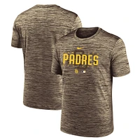 T-shirt d'entraînement Velocity Performance Nike San Diego Padres Authentic Collection marron pour homme