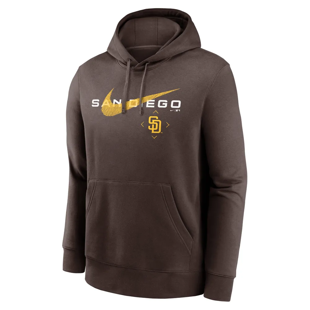 Nike Men's Brown San Diego Padres Big and Tall Over Arch Pullover Hoodie