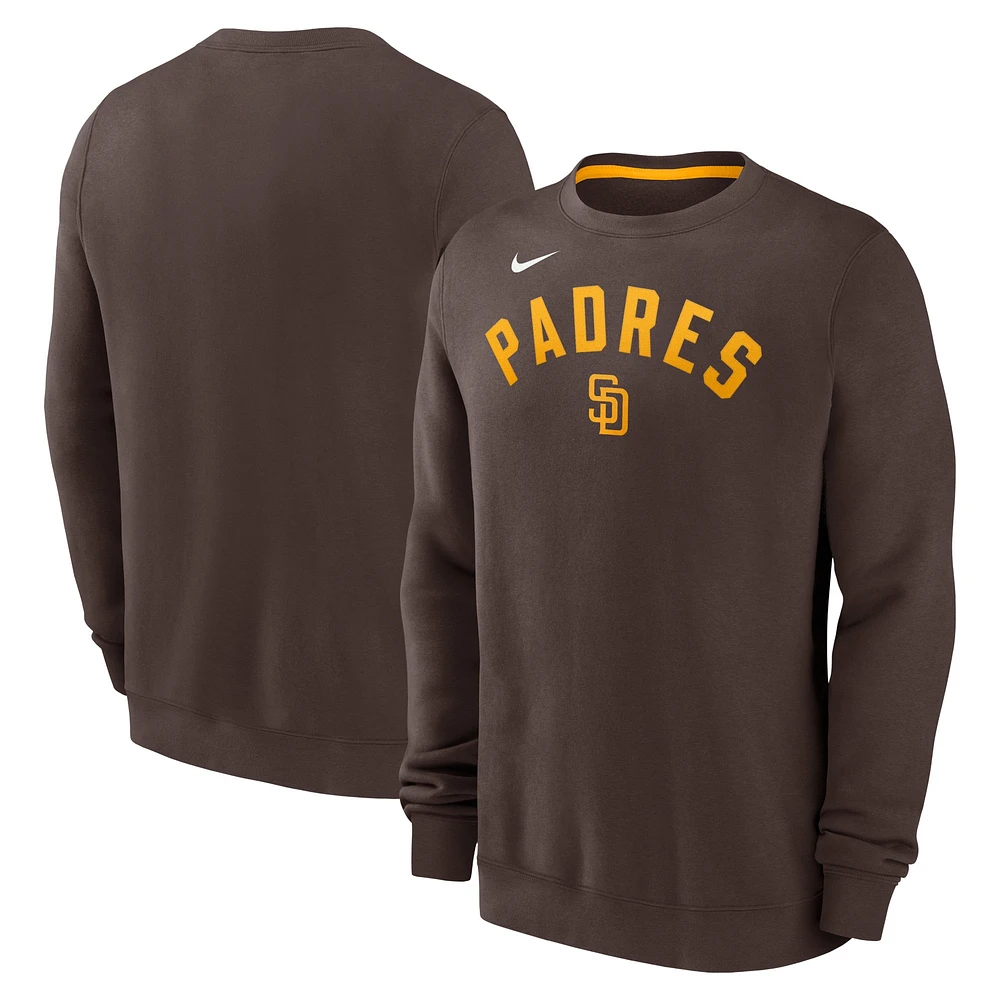 Sweat-shirt Nike marron San Diego Padres Classic Fleece Performance pour homme