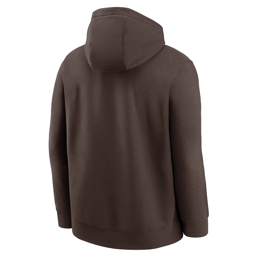 Men's Nike Brown San Diego Padres Cooperstown Collection Logo Club Pullover Hoodie