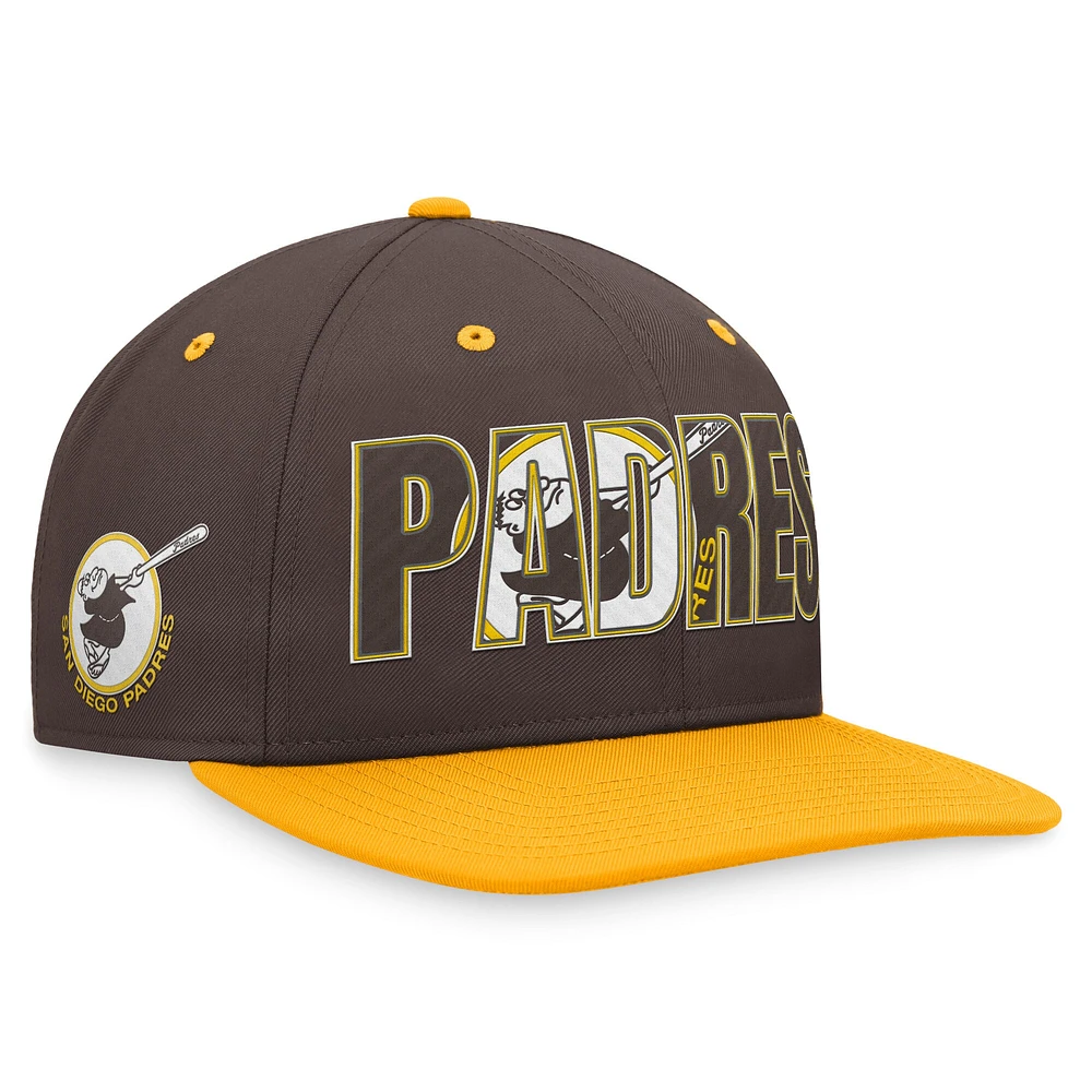 Casquette Nike marron à visière rabattable Cooperstown Collection Pro San Diego Padres pour homme