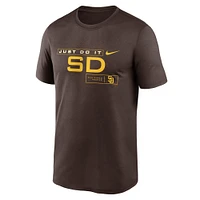 T-shirt Nike marron Just Do It Legend Performance pour homme des San Diego Padres