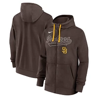 Men's Nike Brown San Diego Padres Knockout Script Full-Zip Hoodie