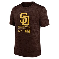 T-shirt Nike marron San Diego Padres avec grand logo Velocity pour homme