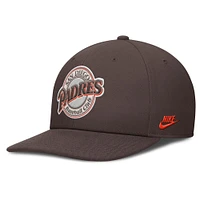 Casquette Snapback Nike Pro Performance marron pour homme des San Diego Padres