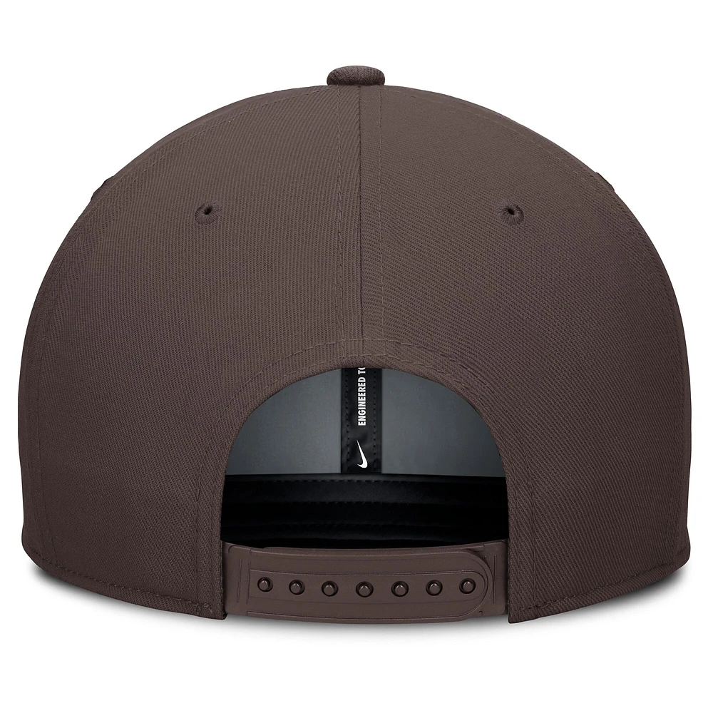 Casquette Snapback Nike Pro Performance marron pour homme des San Diego Padres