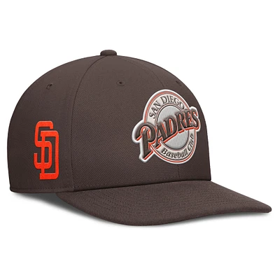 Casquette Snapback Nike Pro Performance marron pour homme des San Diego Padres