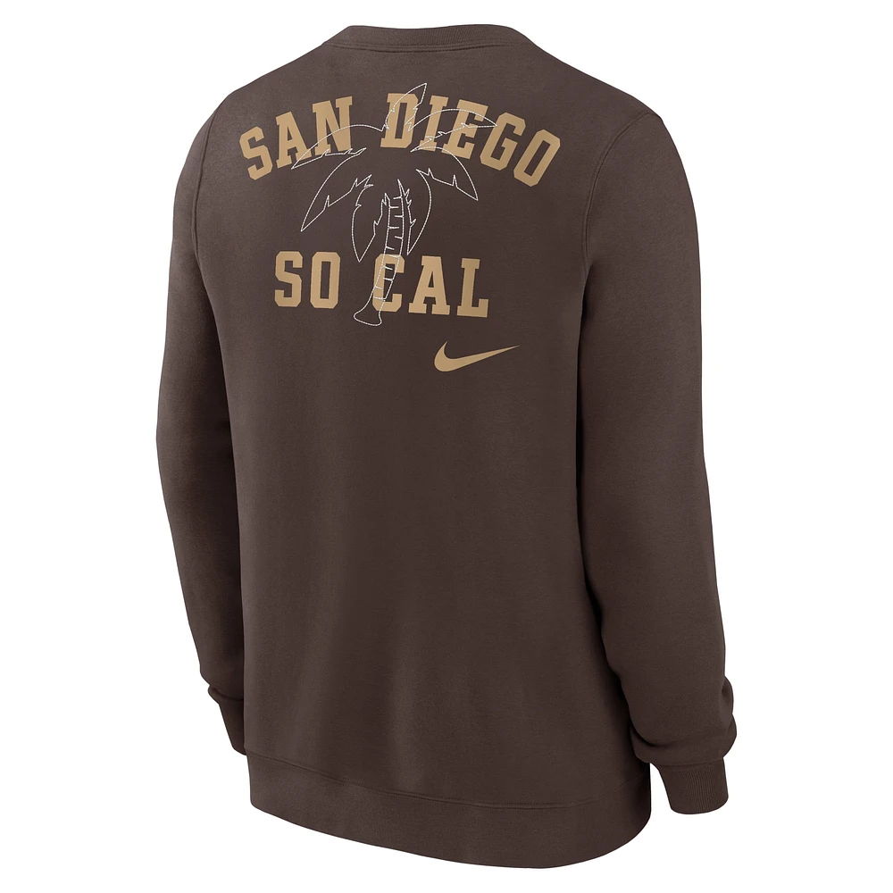 Men's Nike Brown San Diego Padres Statement Ball Game Fleece Pullover Sweatshirt