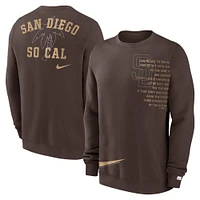 Sweat-shirt Nike San Diego Padres Statement Ball Game Fleece marron pour homme