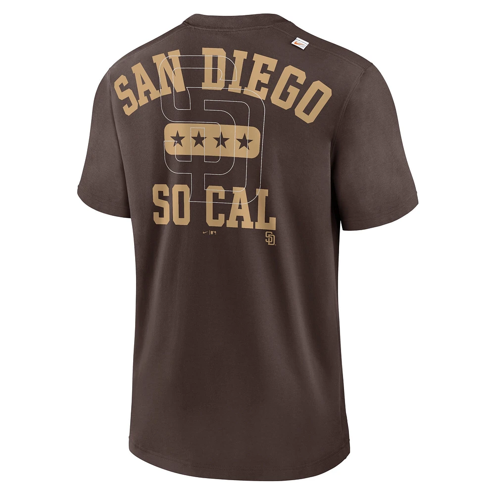 T-shirt Nike San Diego Padres Statement Game Over pour homme, marron