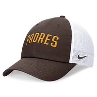 Casquette de camionneur ajustable Nike marron pour homme avec inscription San Diego Padres